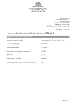 Haus- und Grundbesitzerhaftpflichtversicherung 5.000.000 &euro;