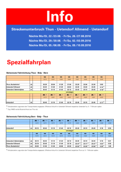 Spezialfahrplan