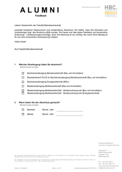 Feedback - Hochschule Biberach