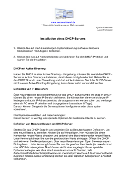 Installation eines DHCP-Servers