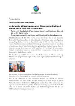 28.07.2016 - Unitymedia: Witzenhausen wird Gigasphere