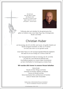 Christian Huber - Bestattung Kogler