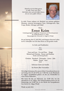 Ernst Keim - Bestattung Lesiak