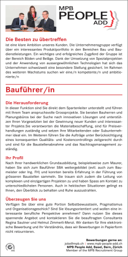 Bauführer/in - jobs.NZZ.ch, Jobs