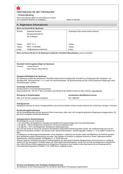 Informationen f&uuml;r den Verbraucher A. Allgemeine Informationen