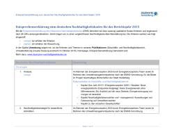 Entsprechenserklärung zum deutschen Nachhaltigkeitskodex für