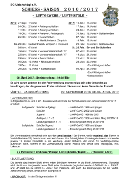 Terminplan  - Schützengesellschaft Ulrichshögl e.V.