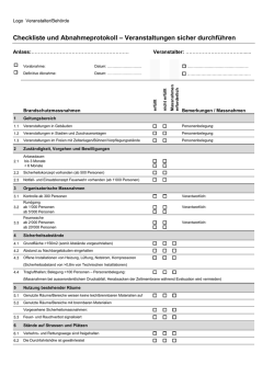 Checkliste und Abnahmeprotokoll &ndash; Veranstaltungen sicher