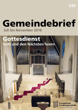 Gemeindebrief - Evangelische Friedensgemeinde Heidelberg
