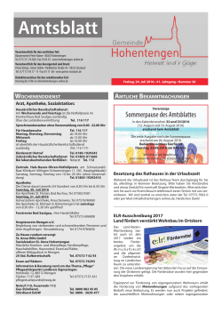 Amtsblatt - Hohentengen