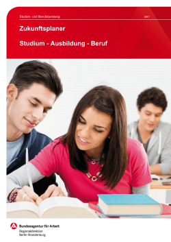 Zukunftsplaner Studium - Ausbildung - Beruf
