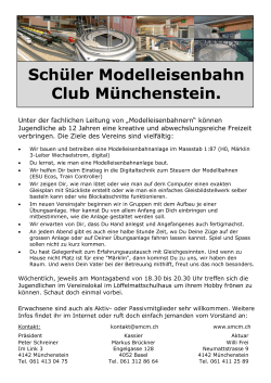 Flyer - SMCM Schüler Modelleisenbahn Club Münchenstein