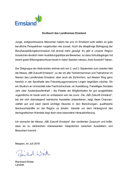 Gru&szlig;wort des Landkreises Emsland Junge - ABI