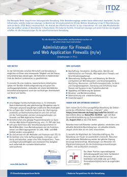 Administrator für Firewalls und Web Application Firewalls (m/w)