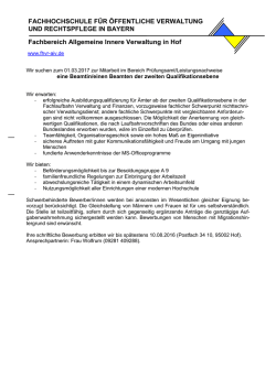 eine Beamtin/ein Beamter der 2. QE zur Mitarbeit im Bereich