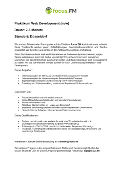 Praktikum Web Development (m/w) Dauer: 2