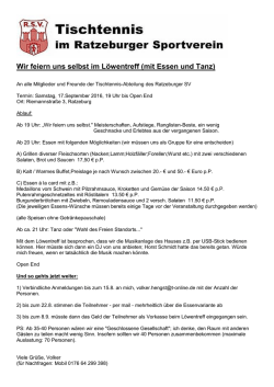 Wir feiern uns selbst im Löwentreff (mit Essen und Tanz) - rsv