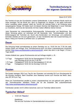 Infos zu Technikschulung in der eigenen