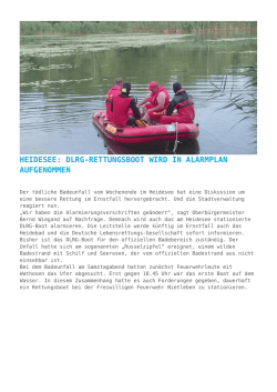 Heidesee: DLRG-Rettungsboot wird in Alarmplan