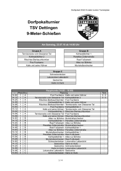 Dorfpokal 2016 9 meter turnier Turnierplan