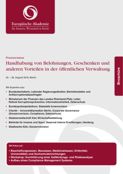 Handhabung von Belohnungen, Geschenken und anderen