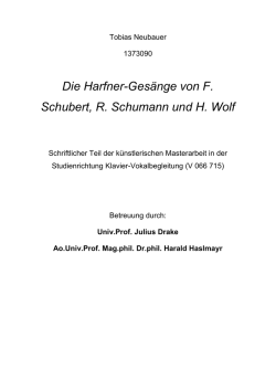 Die Harfner-Gesänge von F. Schubert, R. Schumann und H. Wolf