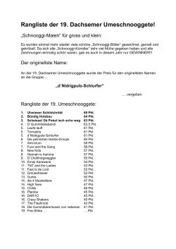 Rangliste der 19. Dachsemer Umeschnooggete!