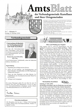 AmtsBlatt der Verbandsgemeinde Kastellaun und ihrer Ortsgemeinden