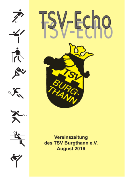 Vereinszeitung des TSV Burgthann e.V. August 2016