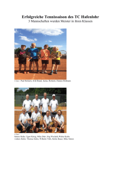Erfolgreiche Tennissaison des TC Hafenlohr