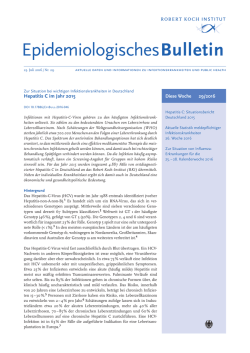 Epidemiologisches Bulletin des Robert Koch-Institut Ausgabe