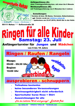 Ringen / Raufen / Rangeln Samstag: 23. Juli - rsc