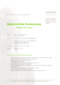 Balance Kids Feriencamp Infos