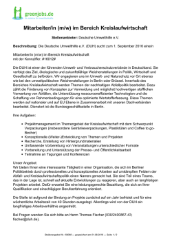 Mitarbeiter/in (m/w) im Bereich Kreislaufwirtschaft