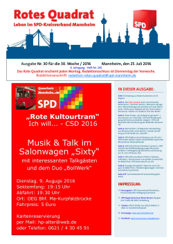 Aktuelle Ausgabe - SPD-Kreisverband Mannheim