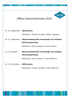 Offene Seminartermine 2016