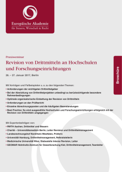 Revision von Drittmitteln an Hochschulen und