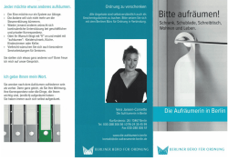 Flyer: Bitte aufräumen! - Berliner Büro für Ordnung