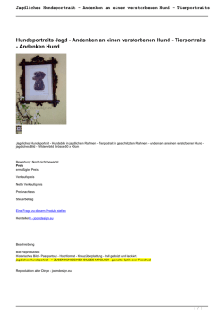 Jagdliches Hundeportrait - Andenken an einen