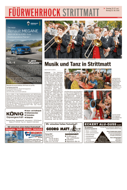Die Trachtenkapelle Strittmatt sorgt am Sonntag ab 15 Uhr f&uuml;r beste