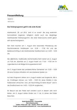 Pressemitteilung - der Stadt Marktredwitz