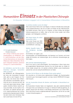 Humanit&auml;rer Einsatzin der Plastischen Chirurgie