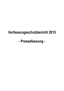 Verfassungsschutzbericht 2015 - Pressefassung