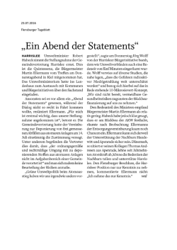 Ein Abend der Statements