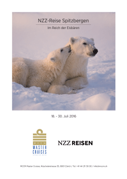 NZZ Leserreise Spitzbergen, 18. - 30. Juli 2016