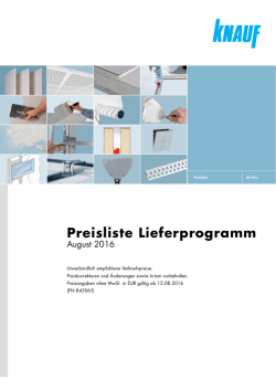 Preisliste Lieferprogramm - C
