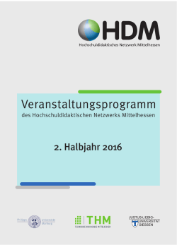 Veranstaltungsprogramm für das 2. Halbjahr 2016