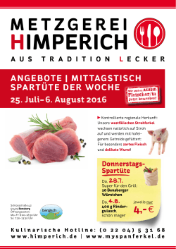 Aktuelle Wocheninfos - Metzgerei Himperich