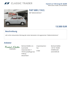 FIAT 600 (1960) 13.500 EUR
