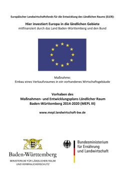Hier investiert Europa in die l&auml;ndlichen Gebiete Vorhaben